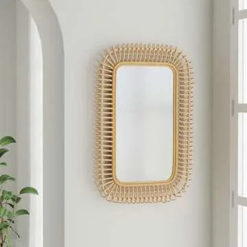 KOUBOO Rattan Coiled Wall Mirror - Elegant and Functional