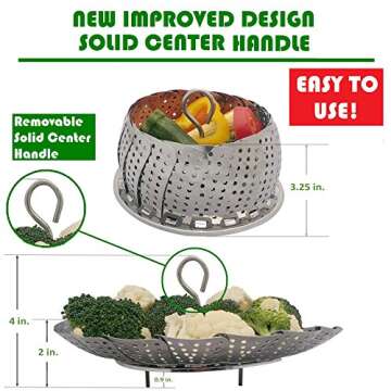 Kitchen Deluxe Steamer Basket for Instant Pot 5-8 Qt