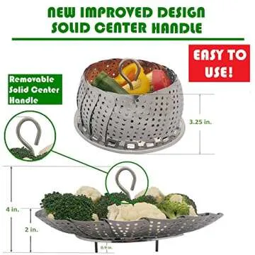 Kitchen Deluxe Steamer Basket for Instant Pot 5-8 Qt