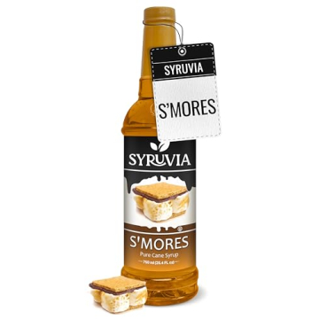 Syruvia S’mores Syrup for Coffee - 25.4 fl oz. Perfect for Drinks & Desserts