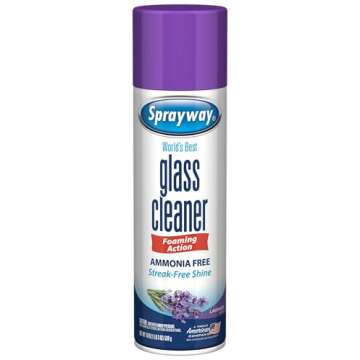 Sprayway Glass Cleaner Lavender Scent Foaming Aerosol Spray, 19oz, Pack of 6 | Ammonia-Free, Streakl...
