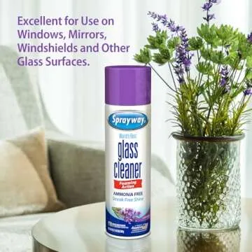 Sprayway Glass Cleaner Lavender Scent Foaming Aerosol Spray, 19oz, Pack of 6 | Ammonia-Free, Streakless, Fast-Acting | Cleans & Polishes Glass Surfaces | Removes Fingerprints, Dust, Dirt, Smoke Film