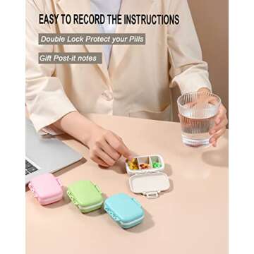 Portable BPA-Free 4 PC Pill Case with 3 Compartments