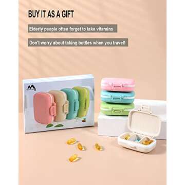 Portable BPA-Free 4 PC Pill Case with 3 Compartments