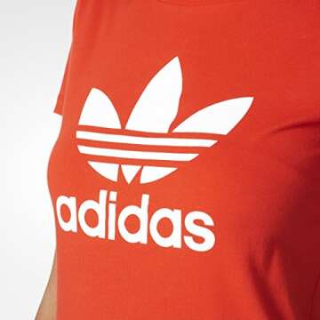 adidas Originals Women's Tops Trefoil Tee, Core Red/White, Large