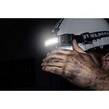 Steelman Slim Profile Rechargeable LED Motion-Activated Headlamp, 250-Lumen, 3 Brightness Settings, 20-Meter Range, Water-Resistant