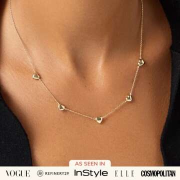 Ana Luisa Jewelry Gold Necklace for Women - Gold Chain Necklaces With Flower and Heart Styles - Mini...