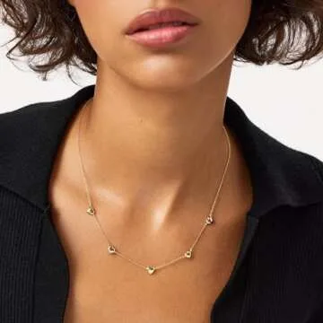 Ana Luisa Jewelry Gold Necklace for Women - Gold Chain Necklaces With Flower and Heart Styles - Minimalist & Chic Layering Chain Necklaces - Hypoallergenic, Water-Resistant & Tarnish-Free Jewelry (Lev Heart Station)