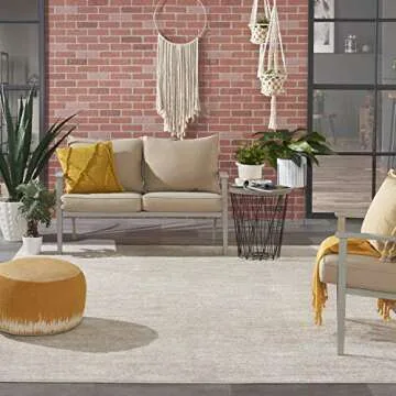 Nourison Essentials Indoor/Outdoor Rug in Ivory Beige