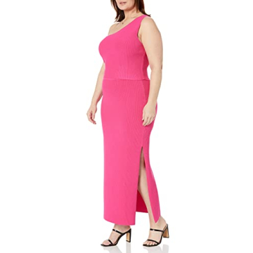 Stylish Hot Pink Asymmetrical Cropped Sweater for Women