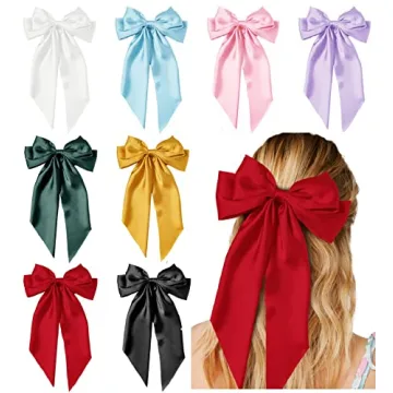 Vintage Hair Bows for Women & Girls - 8 PCS Ribbon Clips