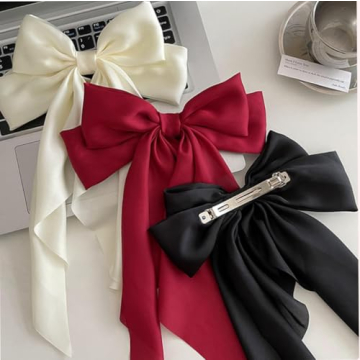 Vintage Hair Bows - 8 PCS Clips with Long Tails