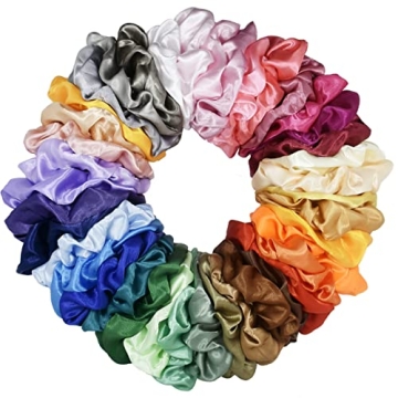 Mcupper 40 Pcs Satin Scrunchies Soft Durable Hair Ties