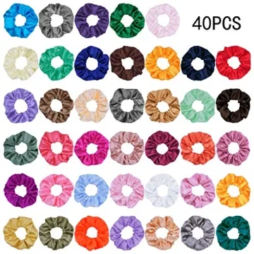 Mcupper 40 Pcs Satin Scrunchies Soft Durable Hair Ties