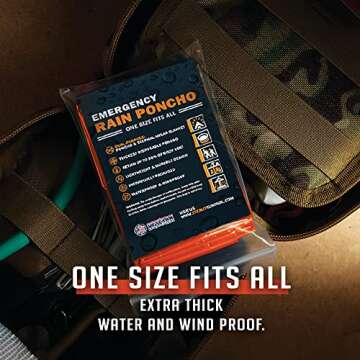 Everlit Survival Rain Poncho Emergency Mylar Space Blanket Camping Gear-Retain 90% of Body Heat Survival Gear for Survival Kits Camping Supplies Emergency Blankets