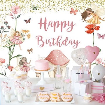 Crefelimas Elf Fairy Birthday Backdrop for Magical Celebrations