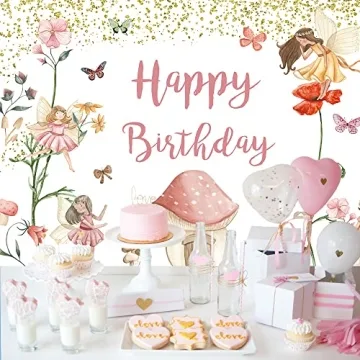 Crefelimas Elf Fairy Birthday Backdrop for Magical Celebrations