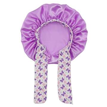 3 Pieces Kids Satin Bonnet Silky Sleep Cap Wide Elastic Band Hair Bonnet for Girls Toddler Child