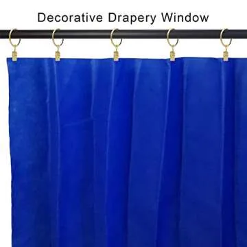 90 Pack Gold Curtain Rings with Clips for Drapery