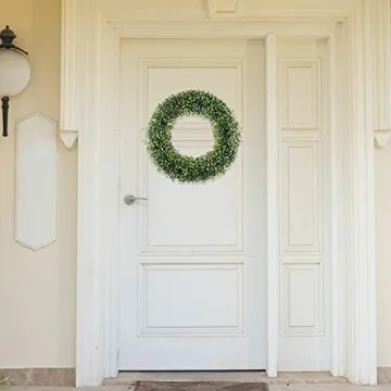 Pure Garden 19.5-Inch Boxwood Wreath for Year-Round Decor
