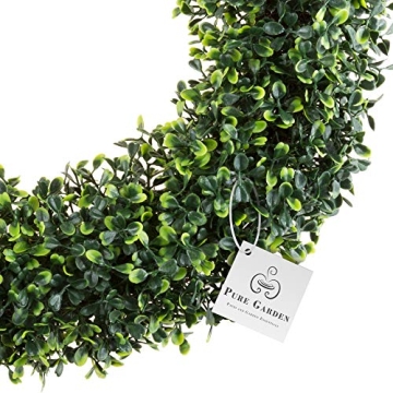 Pure Garden 19.5-Inch Boxwood Wreath for Year-Round Decor