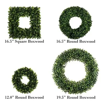 Pure Garden 19.5-Inch Boxwood Wreath for Year-Round Decor