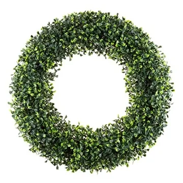 Pure Garden 19.5-Inch Boxwood Wreath for Year-Round Decor