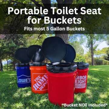 Emergency Zone Honey Bucket Style Toilet Seat for 5 Gallon Bucket - Ultimate Portable Toilet Solutio...