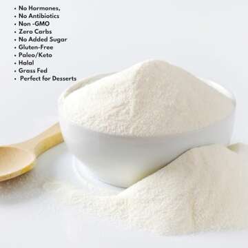 Hearthy Foods Beef Gelatin Powder Unflavored Gelatin Powder for Women and Men | Keto and Paleo Friendly Pure Protein Type 1 & 3, Grass-Fed Halal Certified, Non-GMO, Kosher Gelatin | 16 oz. 454g