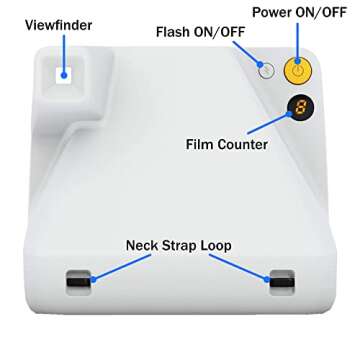 Polaroid Now I-Type Instant Film Camera - White Bundle with a Color i-Type Film Pack (8 Instant Photos) and a Cleaning Cloth