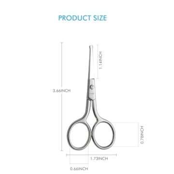 LIVINGO Premium Manicure Rounded Tip Scissors Multi-purpose Stainless Steel Cuticle Pedicure Beauty ...