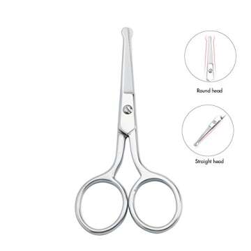 LIVINGO Premium Manicure Rounded Tip Scissors Multi-purpose Stainless Steel Cuticle Pedicure Beauty Grooming Kit for Nail, Eyebrow, Eyelash, Dry Skin, Nose Hair 3.5 inch