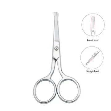 LIVINGO Premium Rounded Tip Nose Hair Scissors - Quality Grooming