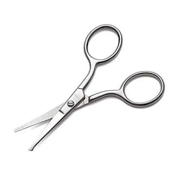 LIVINGO Premium Rounded Tip Nose Hair Scissors - Quality Grooming