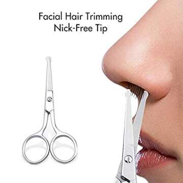 LIVINGO Premium Manicure Rounded Tip Scissors Multi-purpose Stainless Steel Cuticle Pedicure Beauty Grooming Kit for Nail, Eyebrow, Eyelash, Dry Skin, Nose Hair 3.5 inch