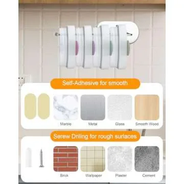 2Pack Tumbler Lid Organizer, Cup Lid Hook Under Cabinet for Yeti Tumbler/Stanley Tumbler/Simple Modern Tumbler Lids, Self-Adhesive or Drilling Tumbler Lid Hook for Kitchen Organizers and Storage