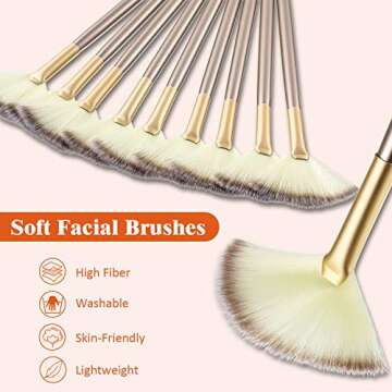 9 Pieces Facial Applicator Brushes for Flawless Makeup