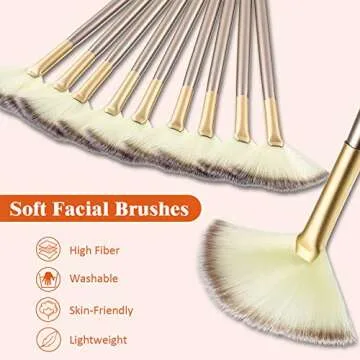 9 Pieces Facial Applicator Brushes for Flawless Makeup