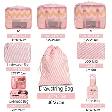 BAGAIL 8 Set Packing Cubes for Travel Organization