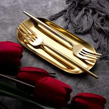 LIYH 102pcs Gold Plastic Silverware, Disposable Utensils with Heavy Duty Design for Fancy Parties, Disposable Gold Forks,Disposable Gold Silverware Spoon Suit for Weddings, Events & Decorations