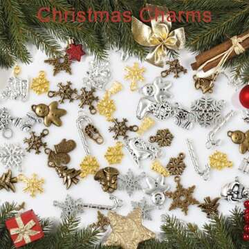 stino 100 G Vintage Antique Metal Charms for Jewelry Making, Bulk Silver & Gold, for Bracelet, Neckl...