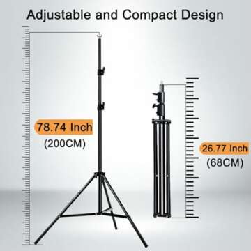 5X6.5ft Green Screen Backdrop with Stand Height Adjusted, Washable, Ironable Green Screen with T-Shape Background Stand Kit with Carrying Bag & Clamps for Streaming, Video, Zooming, Gaming