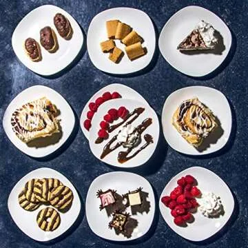 Elegant 7 Inch Square Dessert Plates Set of 10 - Microwave Safe