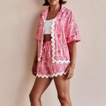 DSORVICD Women's Boho Print Pajamas for Summer