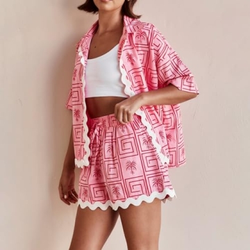 DSORVICD Women's Boho Print Pajamas for Summer