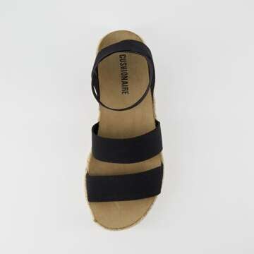 CUSHIONAIRE Women's Mandy Cork Espadrille Sandals for Comfort