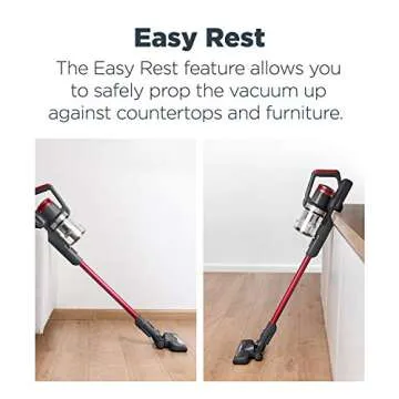 Eureka Lightweight Cordless Stick Vacuum Cleaner Convenient for Hard Floors, Rechargeable Handheld Vacuum Cleaner Portable with Powerful Motor Efficient Suction, RapidClean Pro NEC186, Rose Red