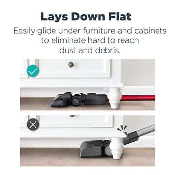 Eureka Lightweight Cordless Stick Vacuum Cleaner Convenient for Hard Floors, Rechargeable Handheld Vacuum Cleaner Portable with Powerful Motor Efficient Suction, RapidClean Pro NEC186, Rose Red