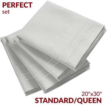 Mellanni Pillow Cases Set - 4 PC Iconic Collection Pillowcases - Luxury, Extra Soft, Cooling Pillow ...