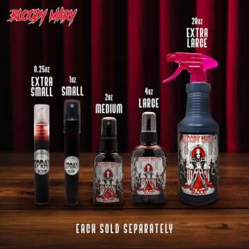 BLOODY MARY Fake Blood Make Up Spray Body Paint - 0.25oz - For Cosplay, Horror Costume, Theater Bloo...